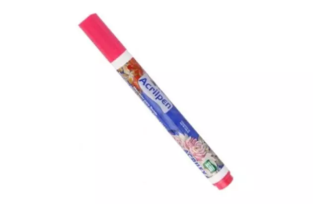 CANETA PARA TECIDO ROSA 537 ACRILPEN - MARCADOR PERMANENTE PONTA 5MM | ACRILEX 4412