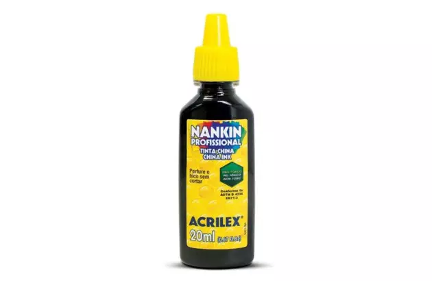 TINTA NANKIN PRETA 520 20ML 5120 ACRILEX