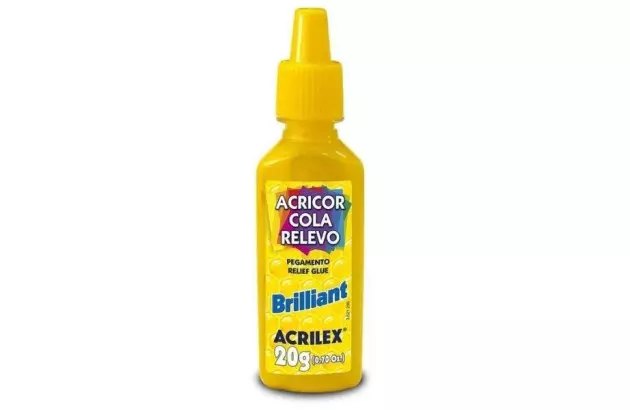 COLA ACRICOR RELEVO BRILLIANT 20G AMARELO OURO 505 | ACRILEX 3120