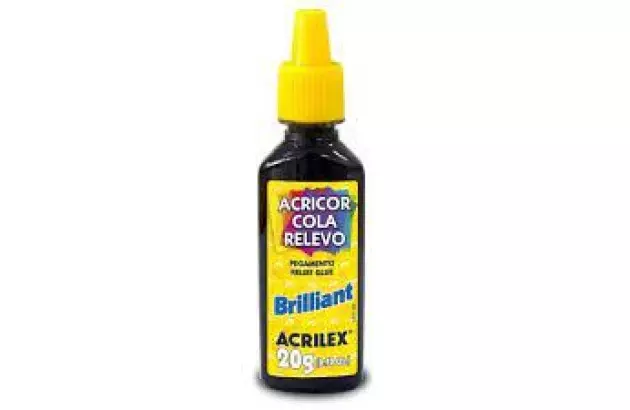 COLA ACRICOR RELEVO BRILLIANT 20G PRETO 520 | ACRILEX 3120