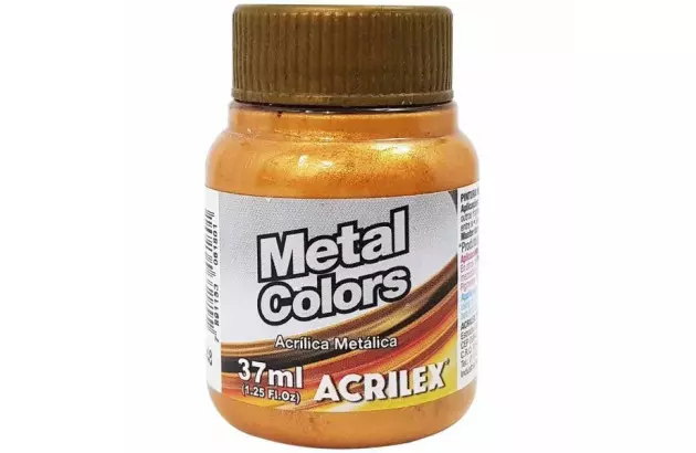 TINTA ACRILICA METAL COLORS ARTESANATO 37ML OURO 532  UNIDADE | ACRILEX 3640