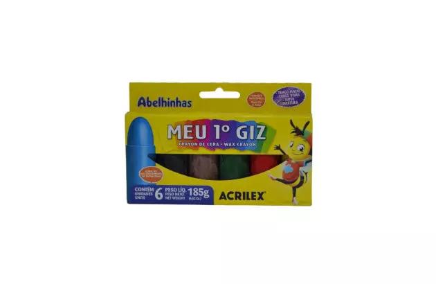 MEU PRIMEIRO GIZ 6 CORES 185G 9506 ACRILEX