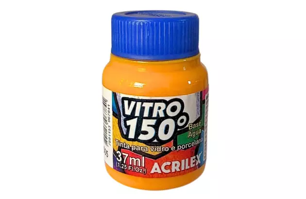 TINTA VITRO 150° 37ML AMARELO OURO 505 BASE DE ÁGUA - UNIDADE | ACRILEX 1140
