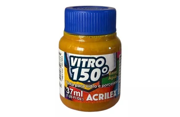 TINTA VITRO 150° 37ML AMARELO OCRE 564 BASE DE ÁGUA - UNIDADE | ACRILEX 1140
