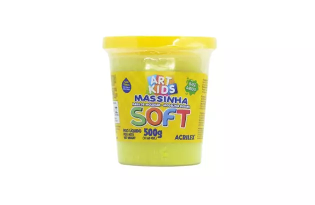 MASSA DE MODELAR SOFT 150G AMARELO LIMAO 7315  ACRILEX