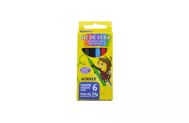 GIZ DE CERA 6 CORES 24G 9006 ACRILEX