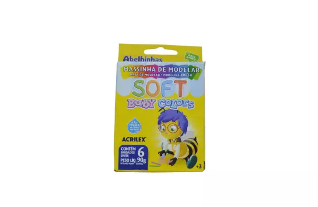 MASSA DE MODELAR 6 CORES SOFT BABY COLORS 90G 7370 ACRILEX
