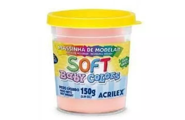 MASSA DE MODELAR SOFT 150G BABY COLORS SALMAO BEBE 812 ACRILEX