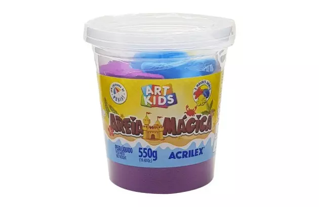 AREIA MÁGICA DIVERTIDA 550G ROXO 106 - ACOMPANHA 3 MOLDES | ACRILEX 5950