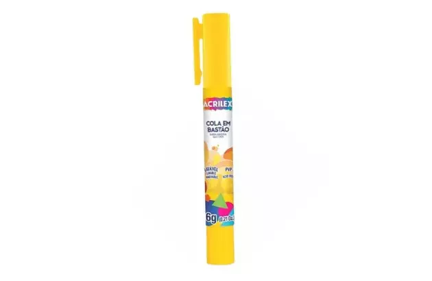 COLA EM BASTÃO CANETA 6G - LAVÁVEL | ACRILEX 2706