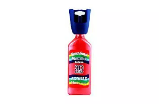 TINTA DIMENSIONAL RELEVO 3D METALLIC 35ML VERMELHO 555 | ACRILEX 12312