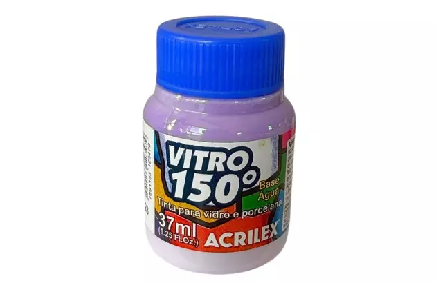 TINTA VITRO 150° 37ML LILAS 528 BASE DE ÁGUA - UNIDADE | ACRILEX 1140