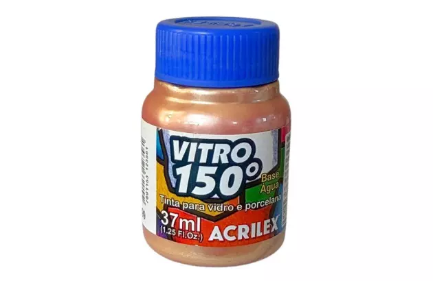 TINTA VITRO 150° 37ML ROSE GOLD 499 BASE DE ÁGUA - UNIDADE | ACRILEX 1140
