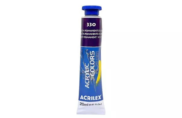 TINTA ACRÍLICA PARA TELA ACRYLIC COLORS 20ML VIOLETA PERMANENTE ESCURO 330 - UNIDADE | ACRILEX 13123