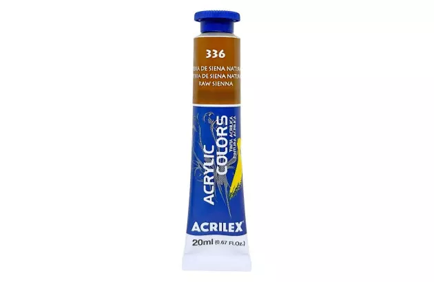 TINTA ACRÍLICA PARA TELA ACRYLIC COLORS 20ML TERRA DE SIENA NATURAL 336 - UNIDADE | ACRILEX 13123