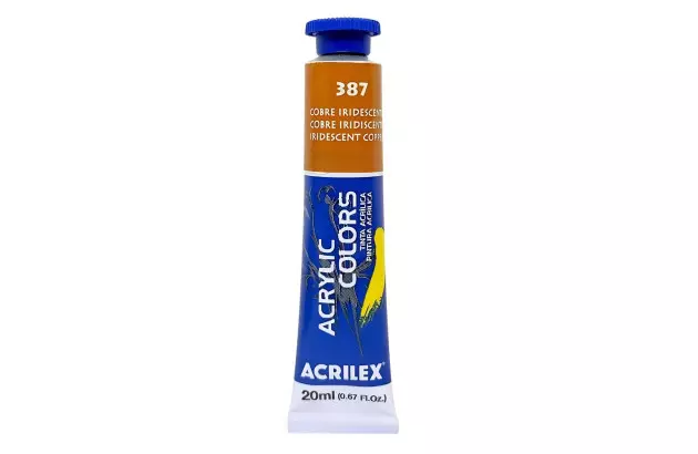 TINTA ACRÍLICA PARA TELA ACRYLIC COLORS METÁLICA 20ML COBRE IRIDESCENTE 387 -UNIDADE | ACRILEX 13123