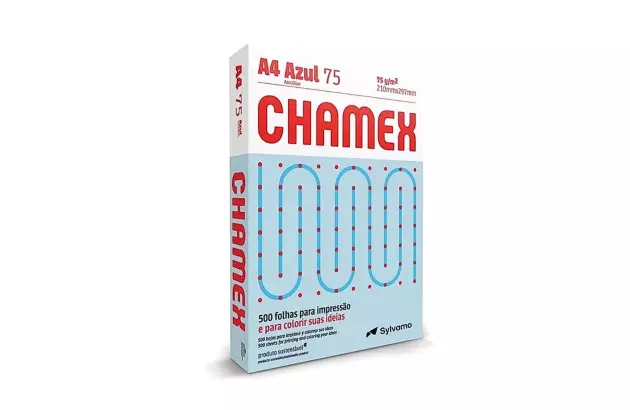 PAPEL SULFITE A4 AZUL 75G /M² COM 500 FOLHAS 210X297 MM - RESMA CHAMEX