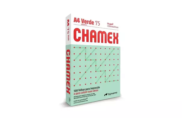 PAPEL SULFITE A4 VERDE 75G /M² COM 500 FOLHAS 210X297 MM - RESMA CHAMEX