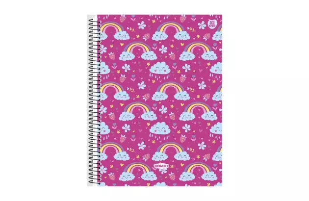 CADERNO CAPA DURA 12 MATERIAS 192 FOLHAS BOM D+ FEMININO ANIMATIVA
