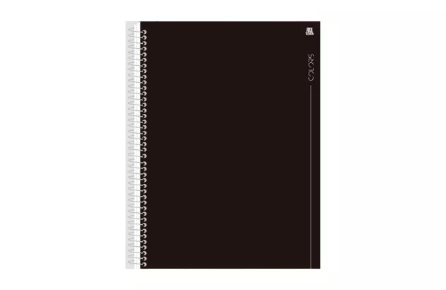 CADERNO CAPA DURA 1 MATERIAS 80 FOLHAS PRETO ANIMATIVA
