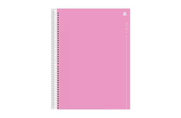 CADERNO CAPA DURA 10 MATERIAS 160 FOLHAS COLORS ROSA ANIMATIVA