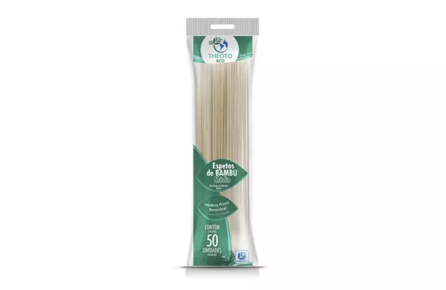 ESPETO DE BAMBU MÉDIO PARA CHURRASCO 25CM 50 UND 64100 THEOTO