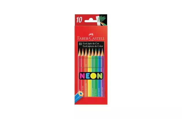 LAPIS DE COR 10 CORES NEON ECOLAPIS 12410 FABER