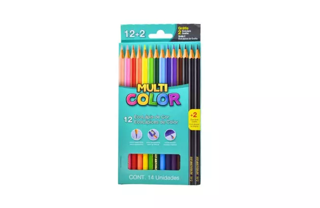 LAPIS DE COR 12 CORES + 2 LAPIS MULTICOLOR FABER CASTELL