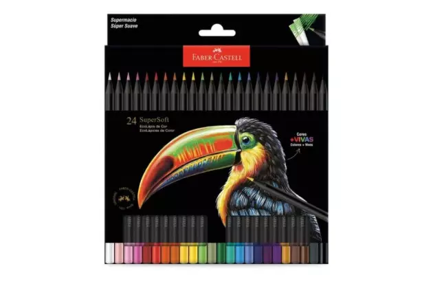 LAPIS DE COR 24 CORES SUPERSOFT 210724 FABER CASTELL