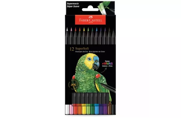 LAPIS DE COR 12 CORES SUPERSOFT 210710 FABER CASTELL