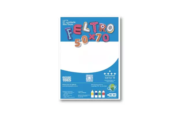 FELTRO LISO BRANCO 180G M2 50X70 BLISTER SANTA FÉ