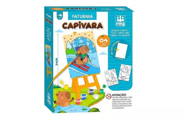 KIT DE PINTURA CAPIVARA COM 4 TELAS ACIMA DE 4 ANOS NIG BRINQUEDOS