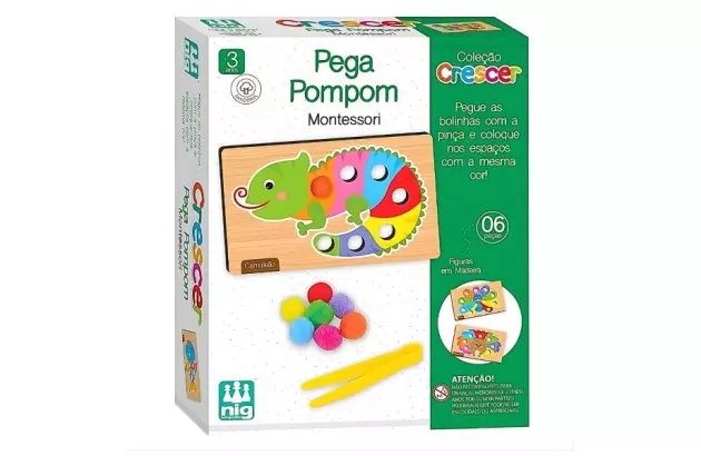 BRINQUEDO EDUCATIVO COLECAO CRESCER PEGA POM POM + 3 ANOS | NIG BRINQUEDOS