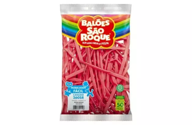 BALÃO CANUDO 260SR ROSA SHOCK 50 UNDS SÃO ROQUE