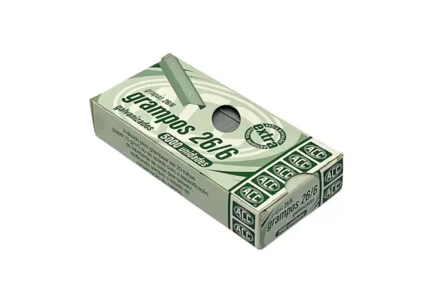 GRAMPOS PARA GRAMPEADOR 26/6 GALVANIZADOS COM 5000 UNIDADES | ACC