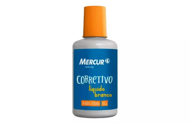 CORRETIVO LÍQUIDO A BASE DE AGUA 18ML BRANCO MERCUR
