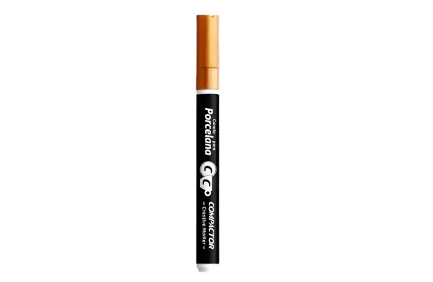CANETA PARA PORCELANA CREATIVE MARKER PONTA FINA OURO 1.0 COMPACTOR
