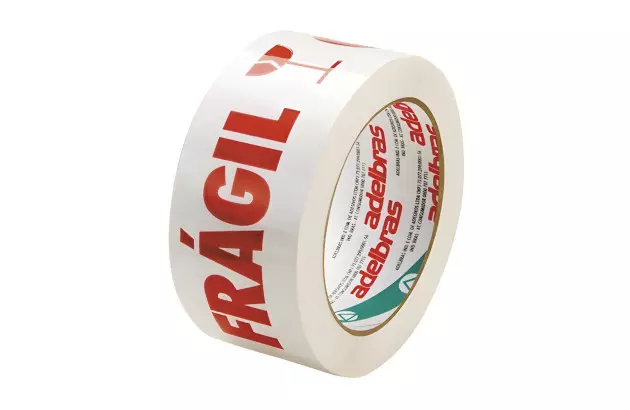 FITA IMPRESSA LACRE DE SEGURANÇA CUIDADO FRAGIL 48MM X 100M | ADELBRAS