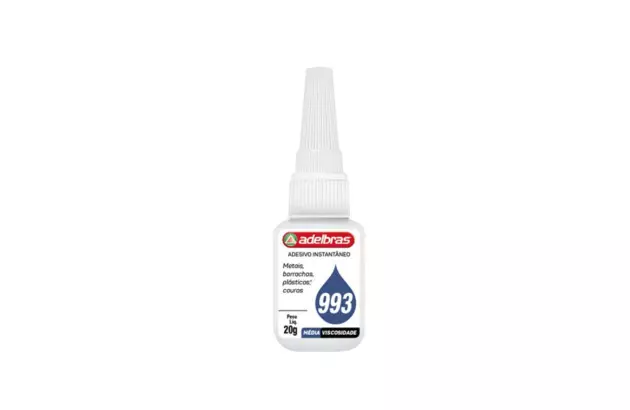 COLA ADESIVO INSTANTANEA 993 MÉDIA VISCOSIDADE 20G ADELBRAS