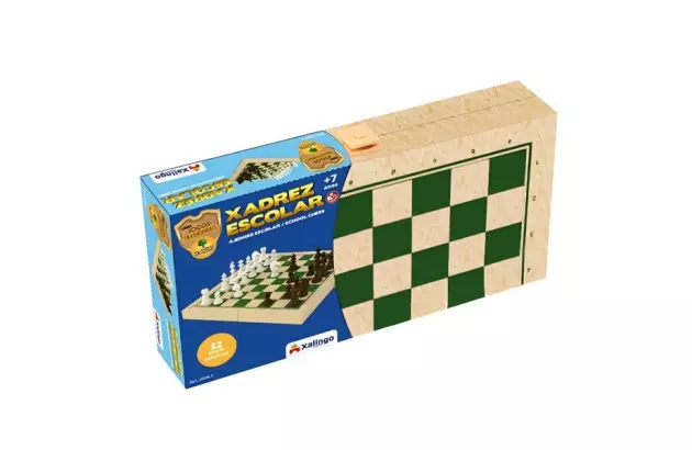 JOGO XADREZ ESCOLAR EM MADEIRA XALINGO 60087