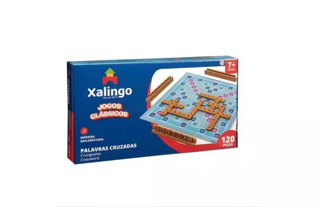 BRINQUEDO EDUCATIVO PALAVRAS CRUZADAS 120 PEÇAS XALINGO