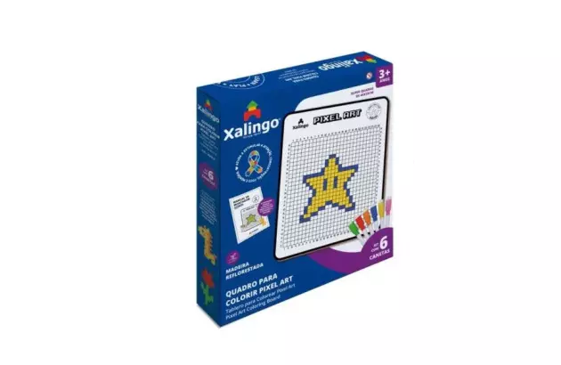 BRINQUEDO EDUCATIVO QUADRO PARA COLORIR PIXEL ART II 40X35CM | XALINGO