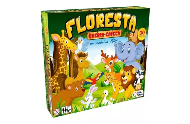 QUEBRA CABEÇA 30 PEÇAS FLORESTA EM MDF | + 4 ANOS | PAIS & FILHOS REF 7690