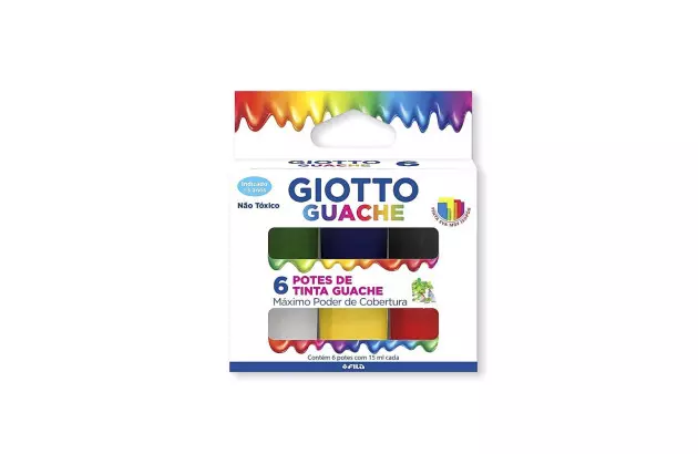 TINTA GUACHE 6 CORES 15ML GIOTTO 016000