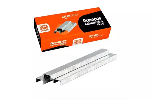 GRAMPOS 106/6 GALVANIZADO CAIXA 3.500 GRAMPOS | JOCAR OFFICE 93055