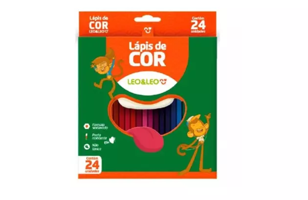 LÁPIS DE COR 24 CORES SEXTAVADO LEO&LEO - 4449