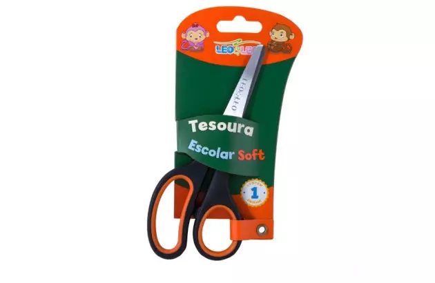TESOURA ESCOLAR SOFT INOX 14CM 4592 LEONORA