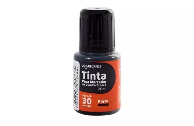 TINTA PARA MARCADOR DE QUADRO BRANCO PRETO 20ML JOCAR