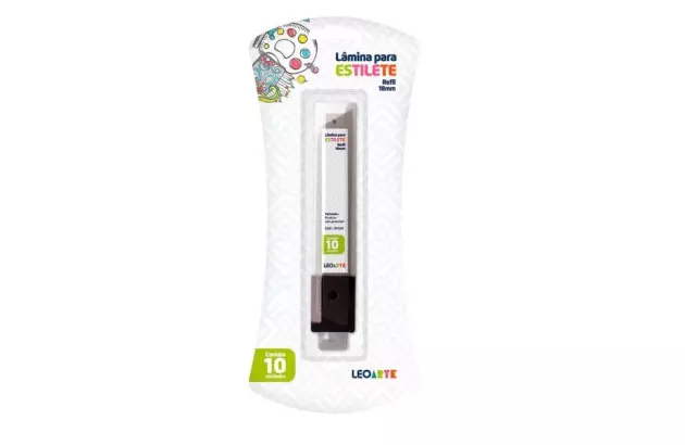 BLISTER LAMINA PARA ESTILETE 18MM COM 10 UNIDADES 91428 LEONORA