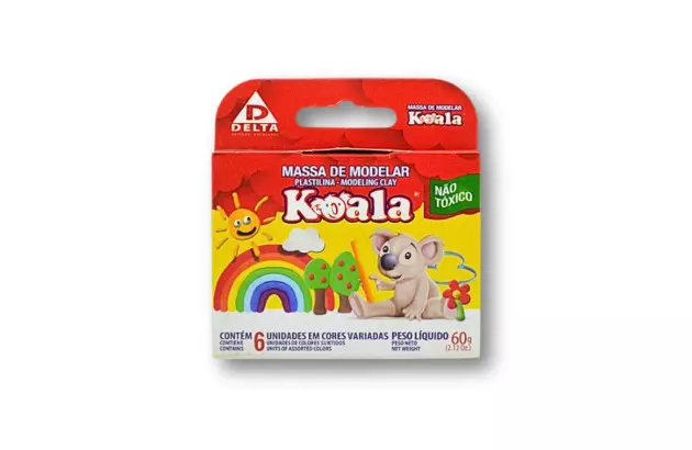 MASSA DE MODELAR 6 CORES 60G KOALA DELTA - 0028